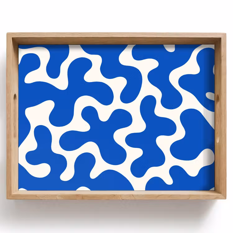 Dienblad - Vormen - Abstract - Blauw - Golven — 1