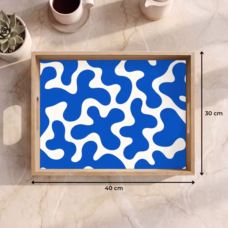 Dienblad - Vormen - Abstract - Blauw - Golven — 9