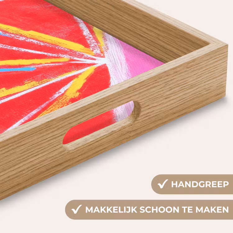 Dienblad - Grapefruit - Geschilderd - Roze - Strepen — 5