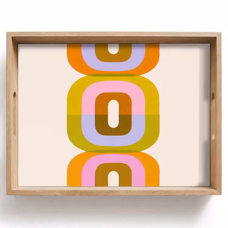 Dienblad - Stapel - Vormen - Geblokt - Oranje — 1