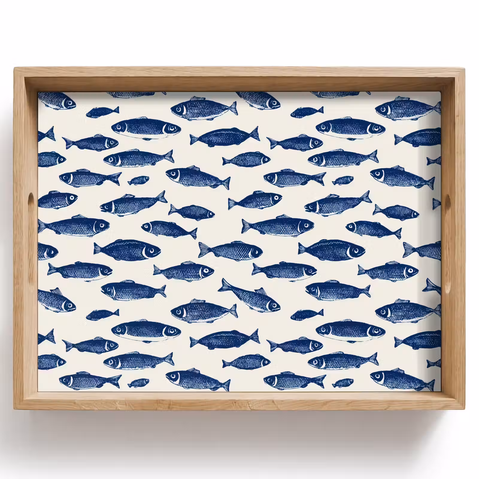 Dienblad - Vissen - Patroon - Blauw - Wit — 1