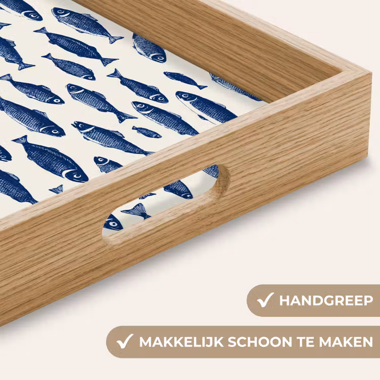 Dienblad - Vissen - Patroon - Blauw - Wit — 5