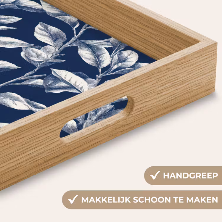 Dienblad - Botanisch - Patroon - Blauw — 5