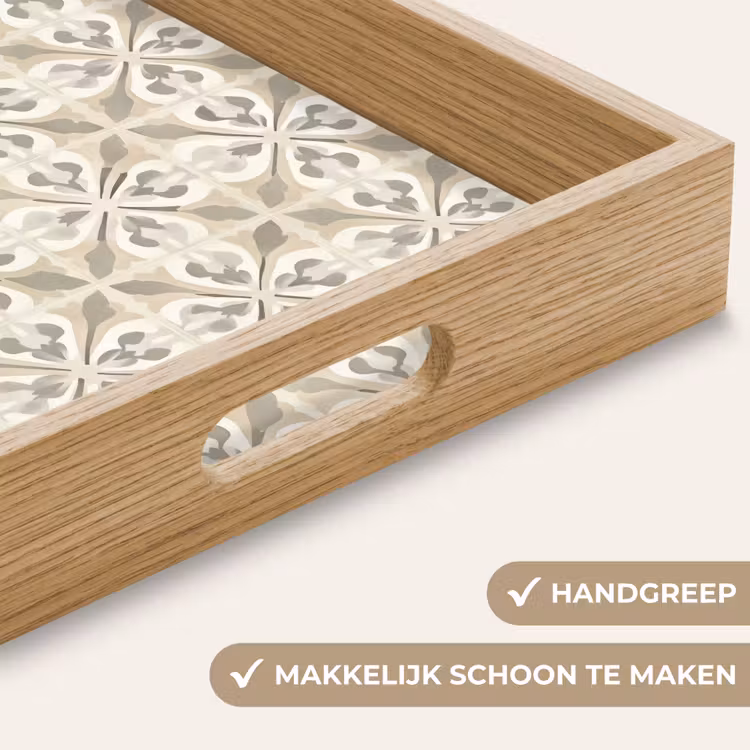 Dienblad - Tegel - Motief - Beige — 5