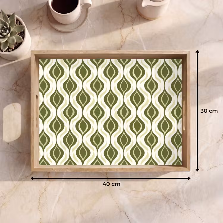 Dienblad - Patroon - Retro - Groen — 9