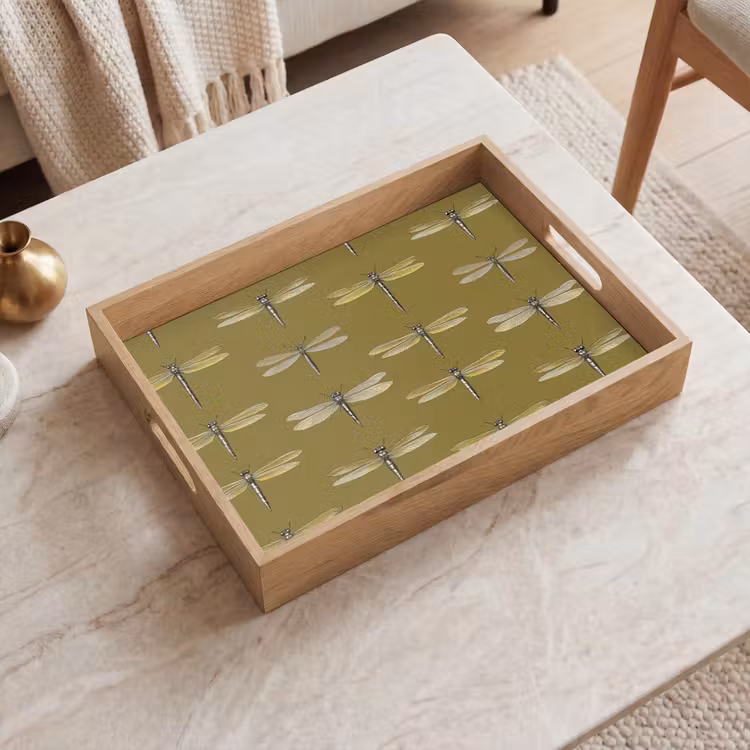 Dienblad - Libellen - Patroon - Groen — 2