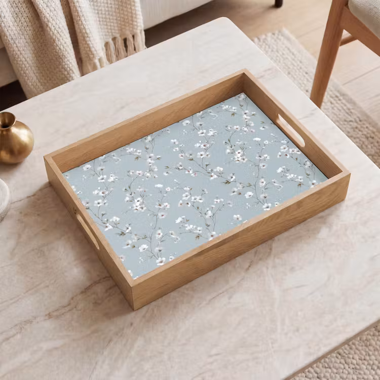Dienblad - Klassiek - Bloemen - Blauw — 2