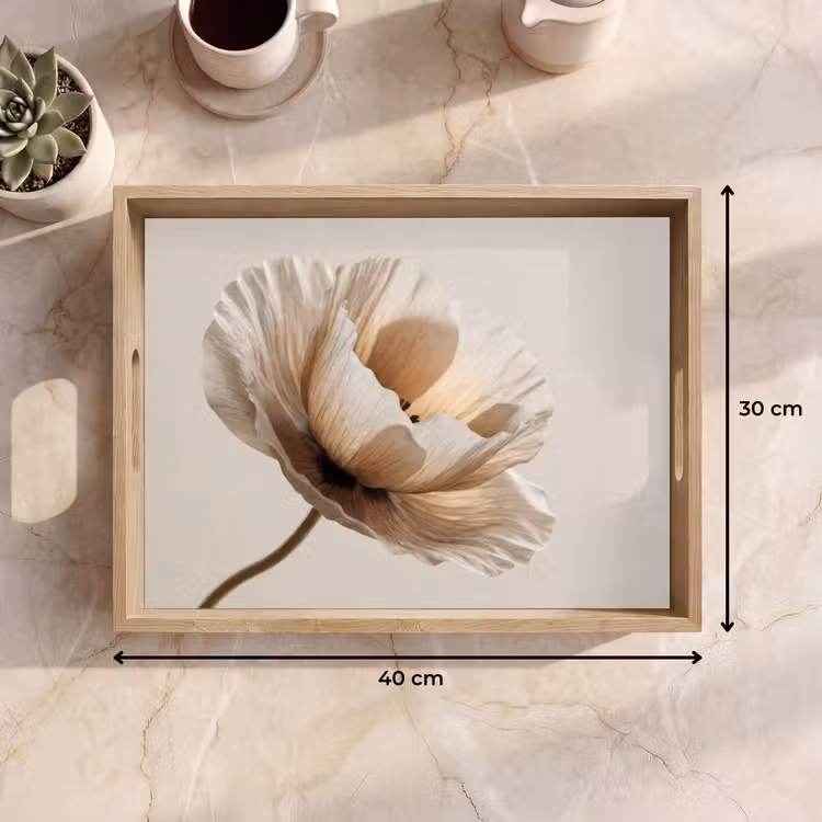 Dienblad - Bloem - Beige - Crème — 9