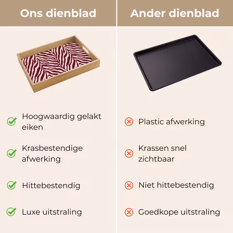 Dienblad - Zebra - Motief - Bordeaux - Rood — 3