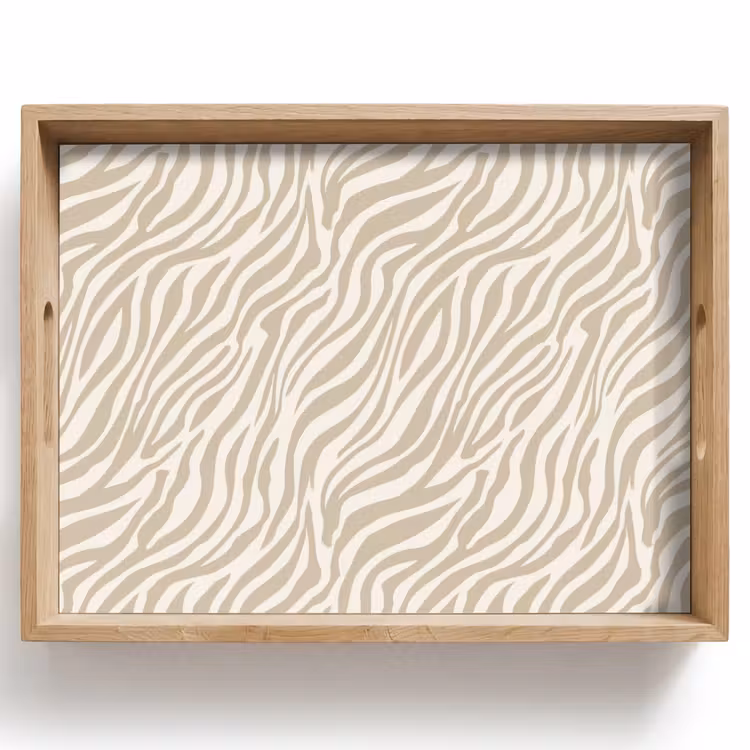 Dienblad - Zebra - Patroon - Beige — 1
