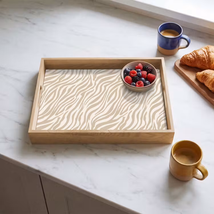 Dienblad - Zebra - Patroon - Beige — 4