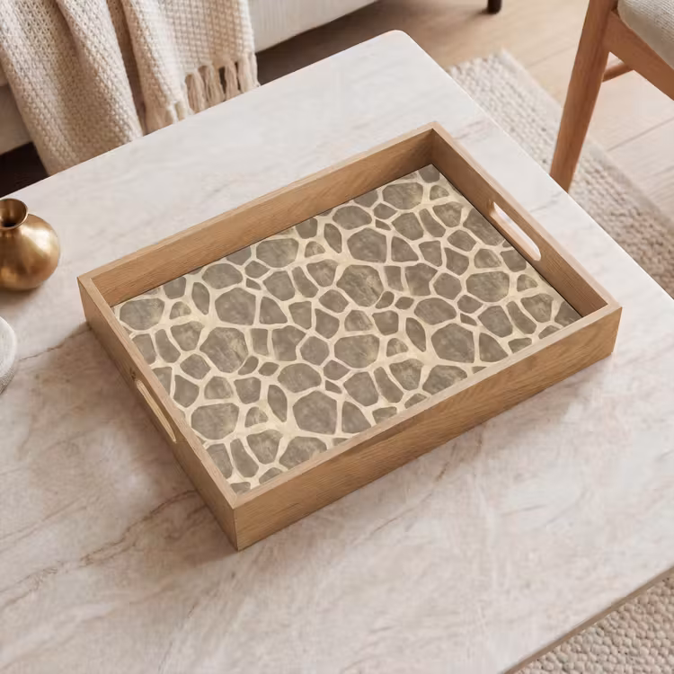 Dienblad - Giraf - Patroon - Beige - Bruin — 2
