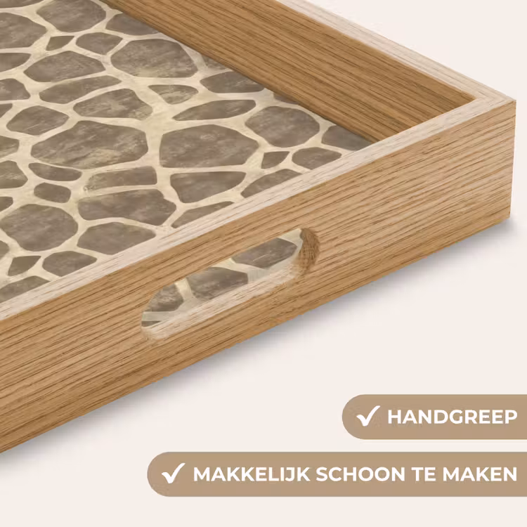 Dienblad - Giraf - Patroon - Beige - Bruin — 5