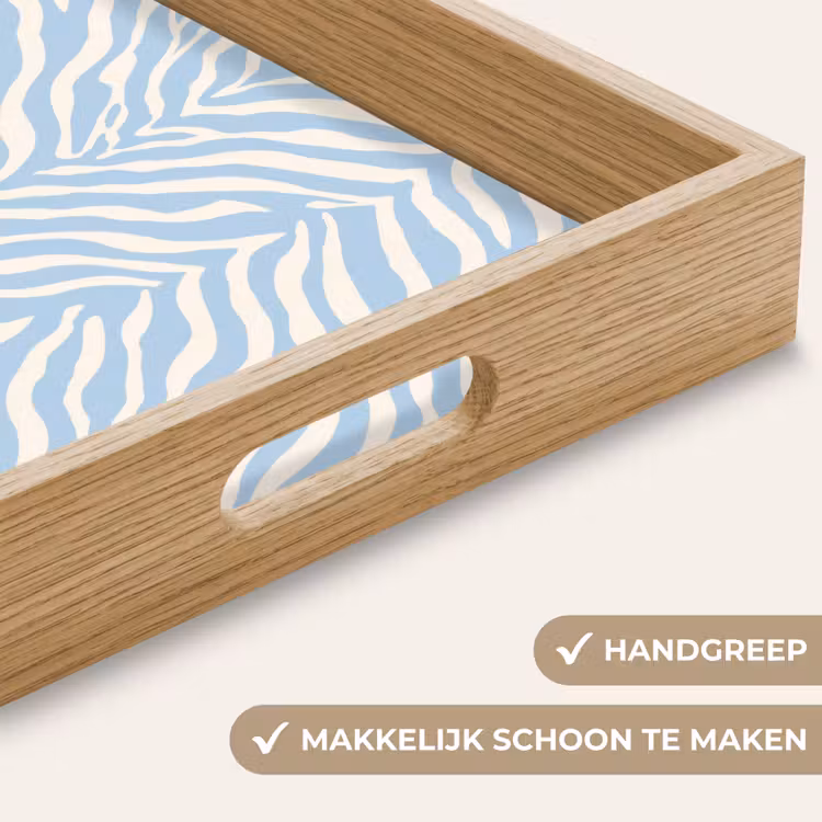 Dienblad - Zebra - Motief - Blauw - Wit — 5