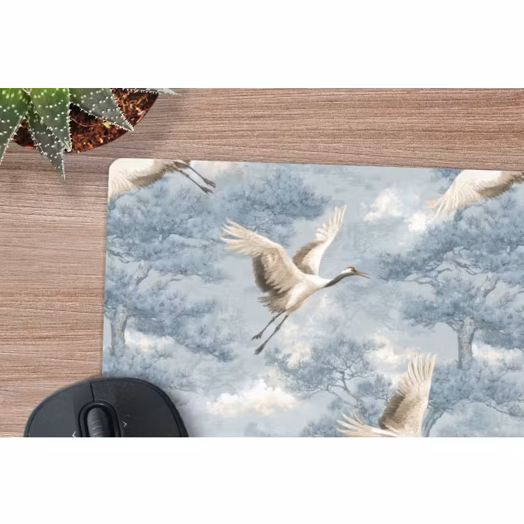 Muismat - Wolken - Kraanvogels - Blauw — 4