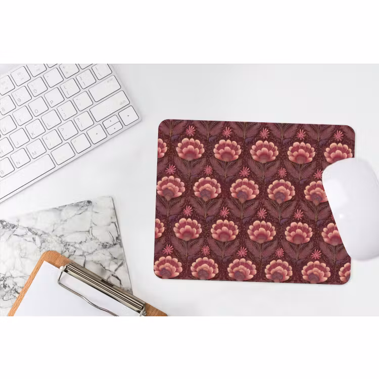 Muismat - Bloemen - Waaier - Paars — 2