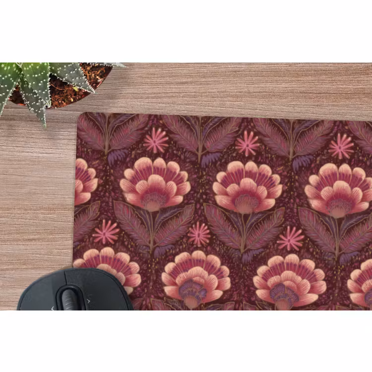 Muismat - Bloemen - Waaier - Paars — 4