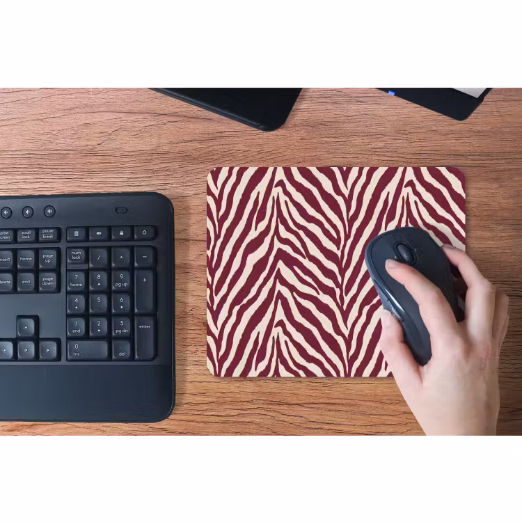 Muismat - Zebra - Motief - Bordeaux - Rood — 3
