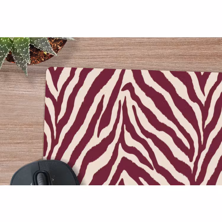 Muismat - Zebra - Motief - Bordeaux - Rood — 4