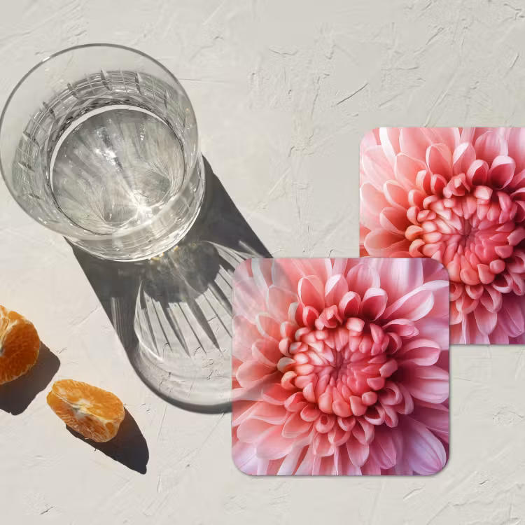 Onderzetter​ - Dahlia - Bloem - Close up - Roze — 3