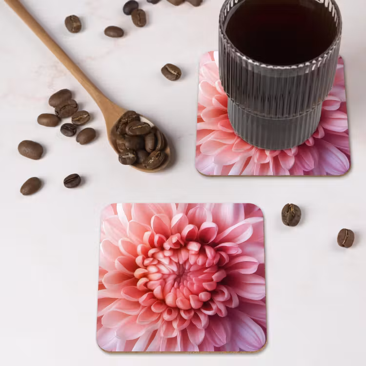 Onderzetter​ - Dahlia - Bloem - Close up - Roze — 4