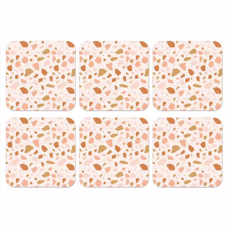 Onderzetter​ - Terrazzo -  Patroon - Kleurrijk - Zalm — 1