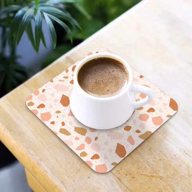 Onderzetter​ - Terrazzo -  Patroon - Kleurrijk - Zalm — 2