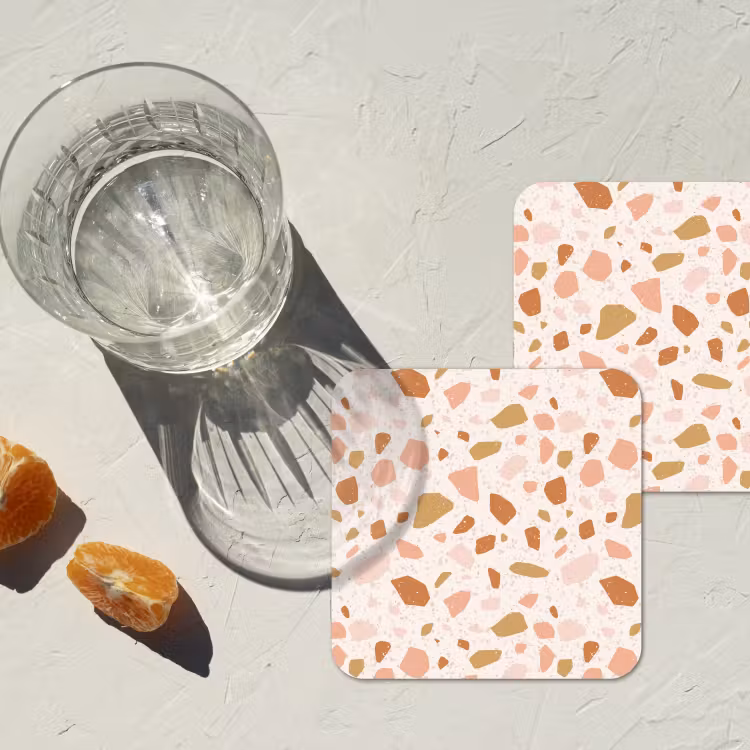 Onderzetter​ - Terrazzo -  Patroon - Kleurrijk - Zalm — 3