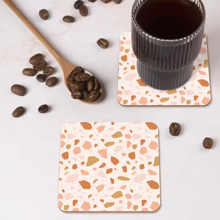 Onderzetter​ - Terrazzo -  Patroon - Kleurrijk - Zalm — 4