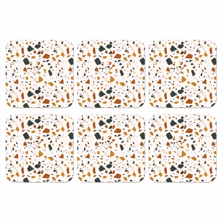 Onderzetter​ - Terrazzo - Patroon - Wit - Terra — 1