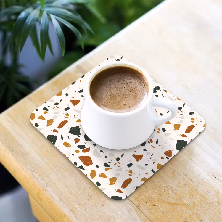 Onderzetter​ - Terrazzo - Patroon - Wit - Terra — 2