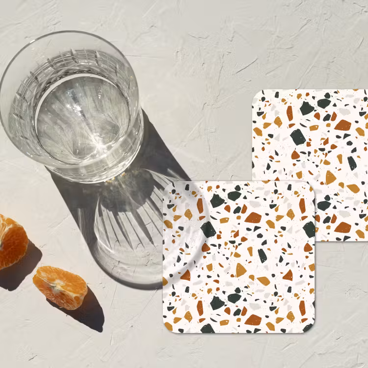 Onderzetter​ - Terrazzo - Patroon - Wit - Terra — 3