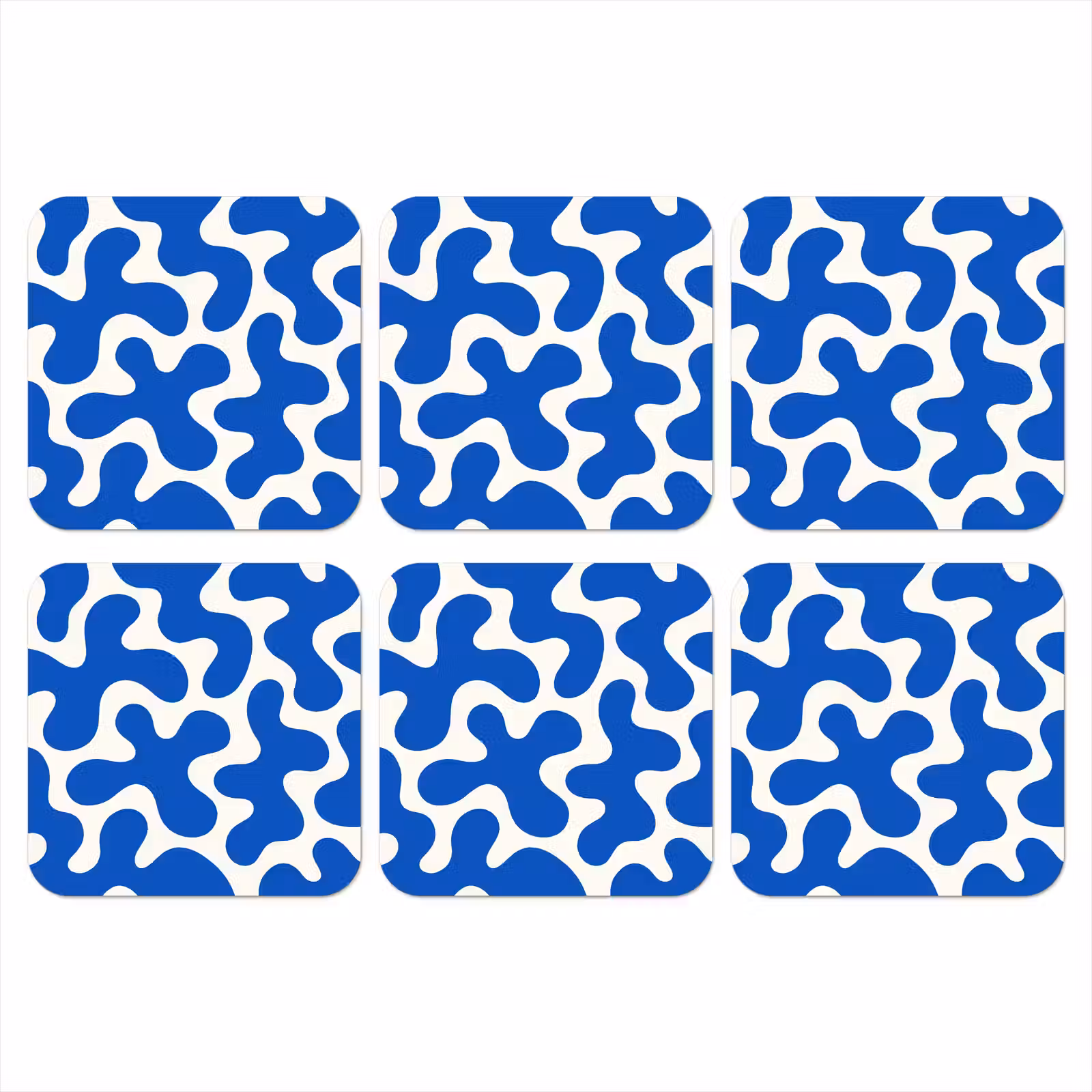 Onderzetter​ - Vormen - Abstract - Blauw - Golven — 1