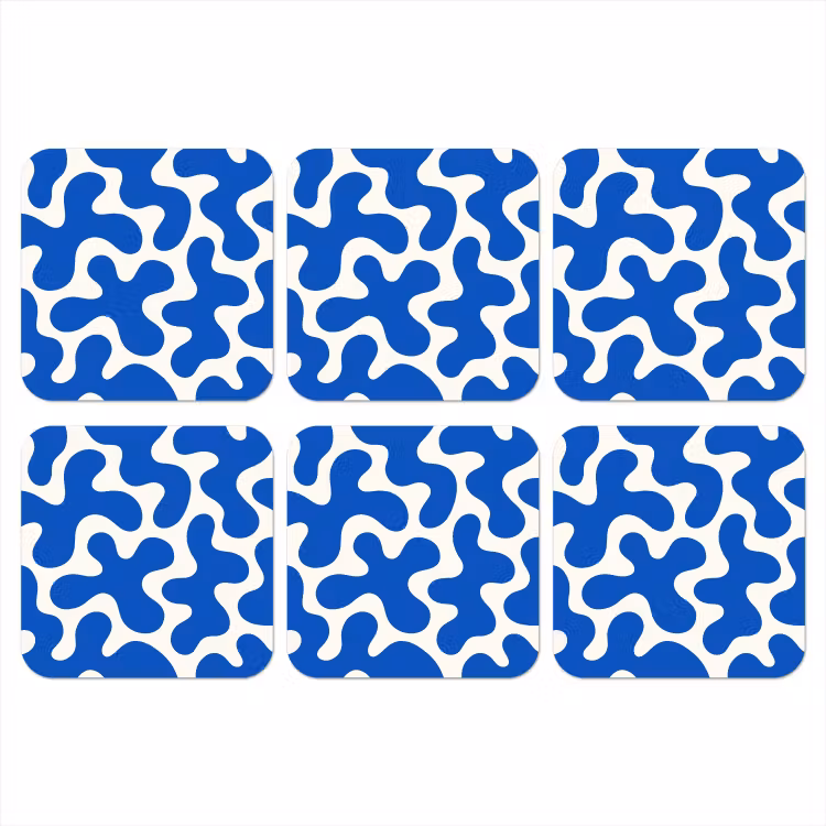 Onderzetter​ - Vormen - Abstract - Blauw - Golven — 1