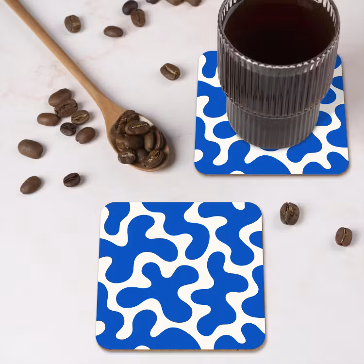 Onderzetter​ - Vormen - Abstract - Blauw - Golven — 4