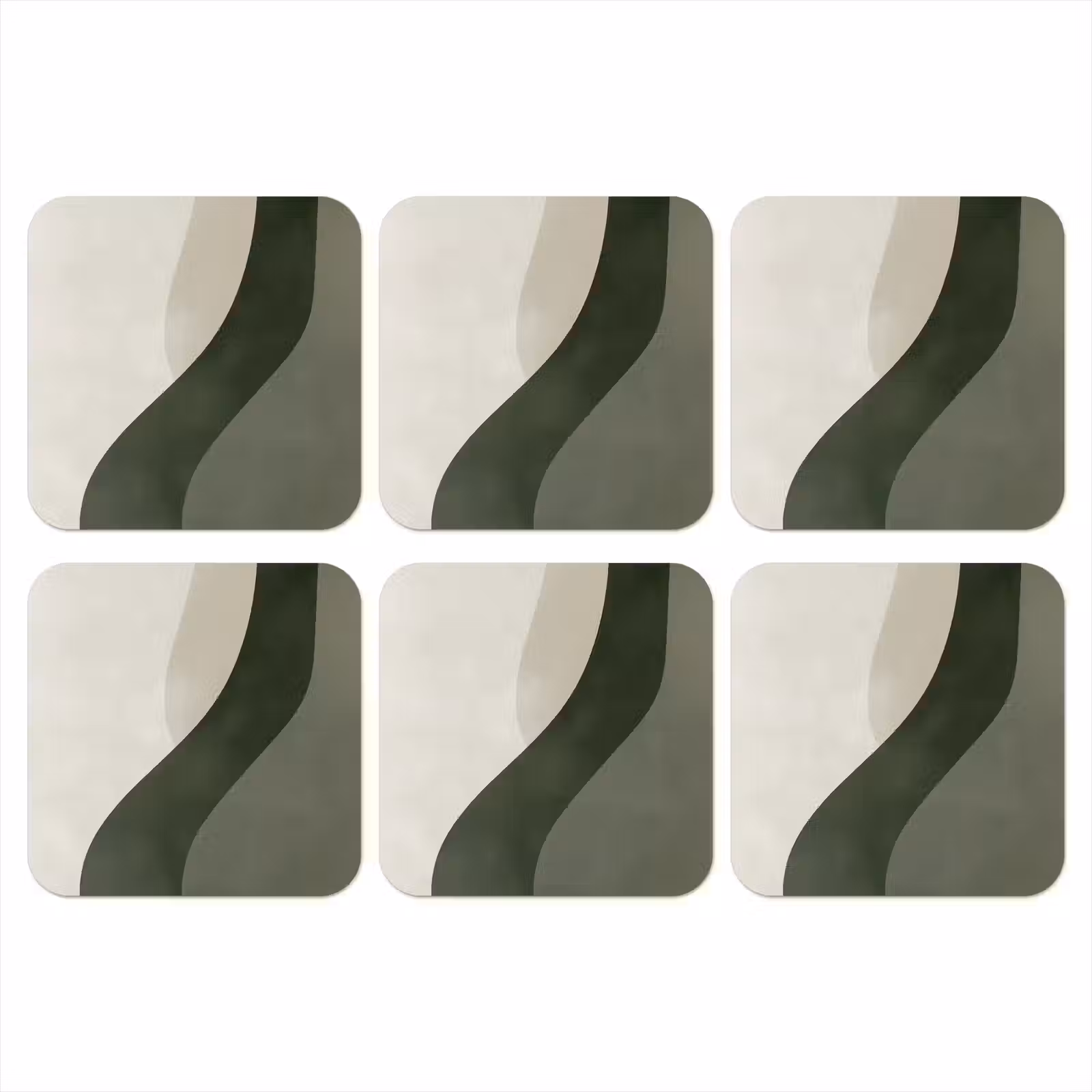 Onderzetter - Japandi - Groen - Abstract - Modern — 1