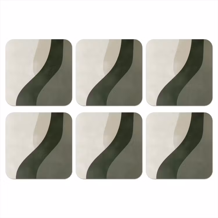 Onderzetter - Japandi - Groen - Abstract - Modern — 1