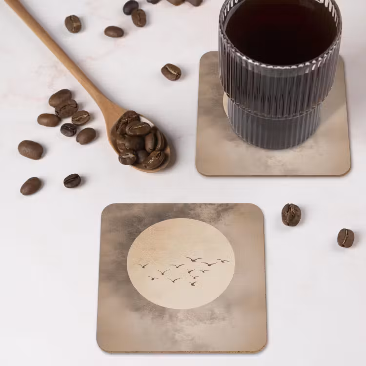 Onderzetter​ - Vogel - Beige - Japandi — 4