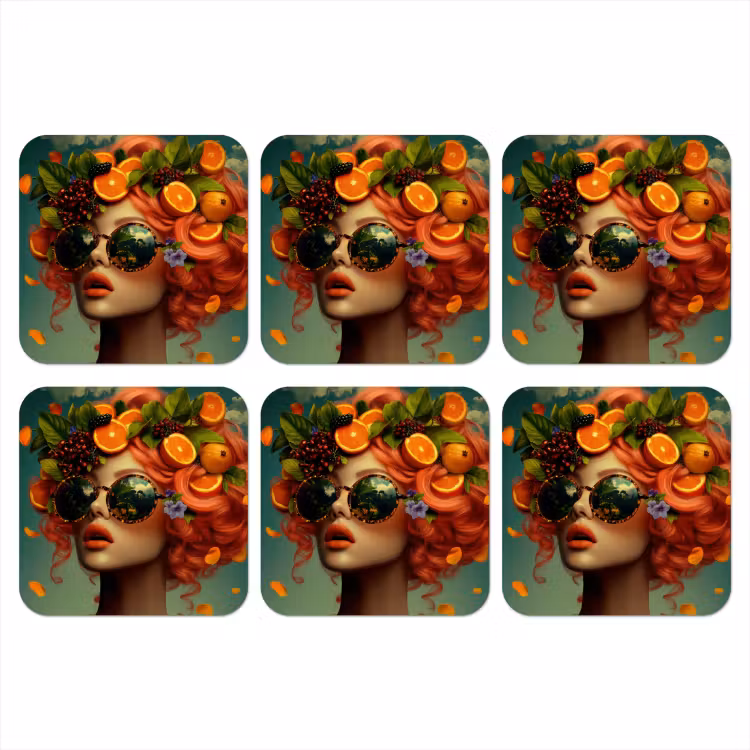 Onderzetter​ - Vrouw - Sinaasappel - Bessen - Oranje — 1