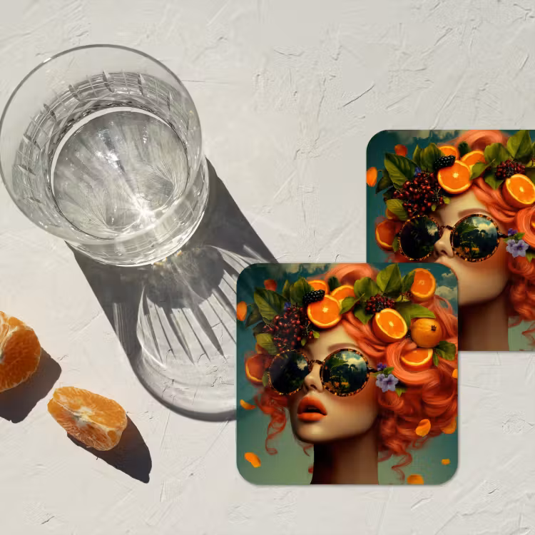 Onderzetter​ - Vrouw - Sinaasappel - Bessen - Oranje — 3
