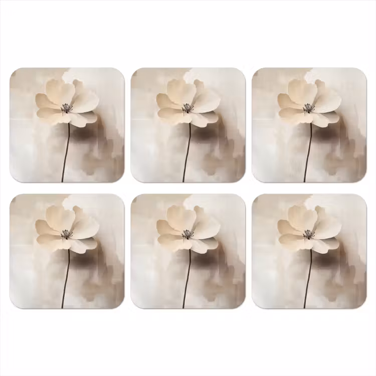 Onderzetter​ - Bloem - Beige - Verf - Schaduw — 1