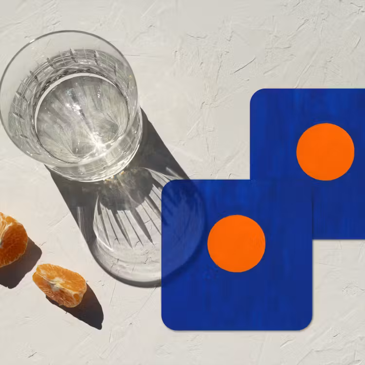 Onderzetter​ - Vorm - Rond - Minimalistisch - Blauw — 3