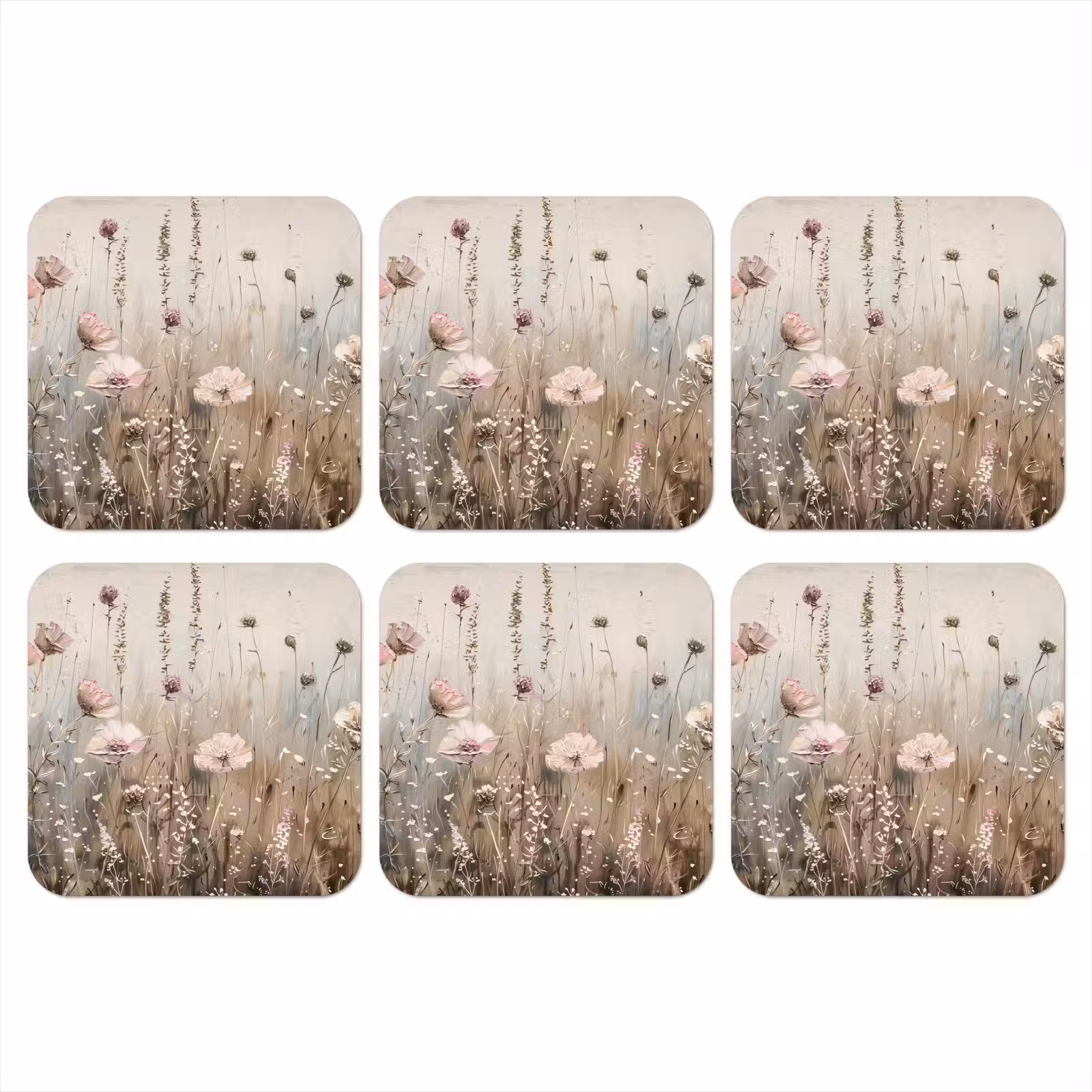 Onderzetter​ - Bloemen - Roze - Modern - Beige — 1