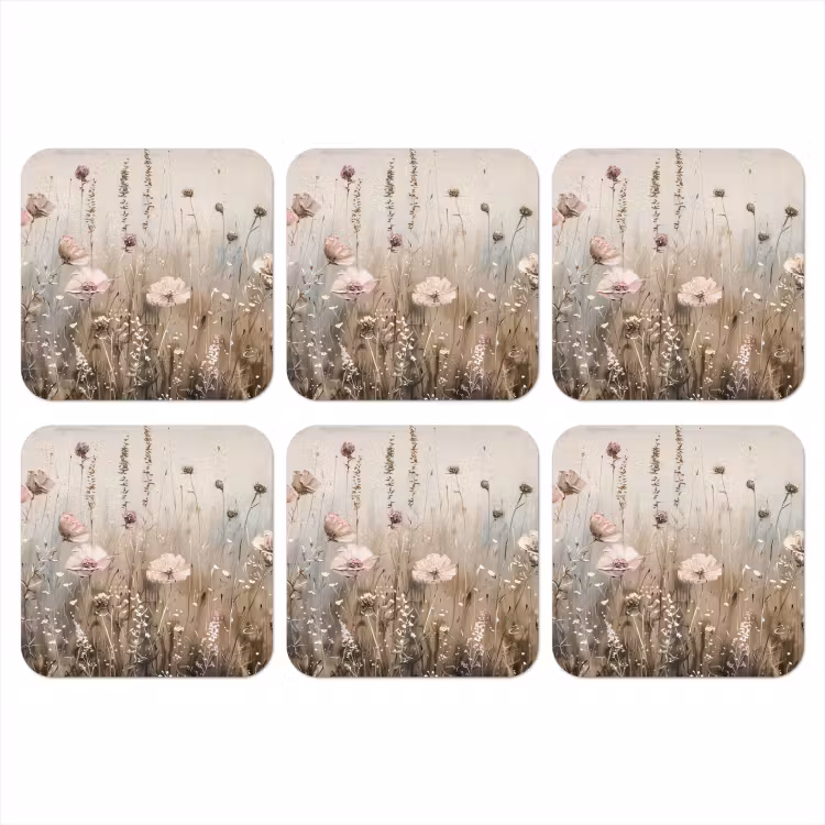 Onderzetter​ - Bloemen - Roze - Modern - Beige — 1