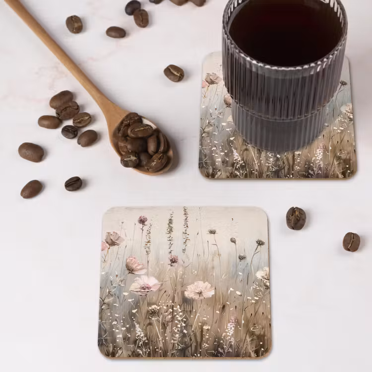Onderzetter​ - Bloemen - Roze - Modern - Beige — 4