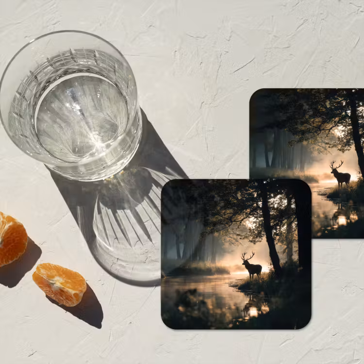 Onderzetter​ - Hert - Bosbeek - Mystiek — 3