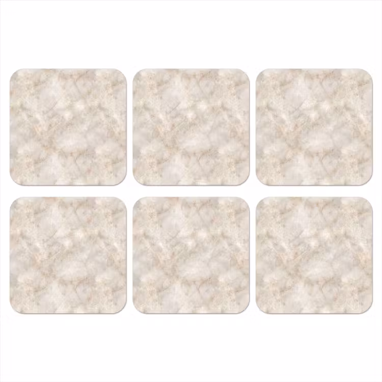 Onderzetter​ - Lichtbeige - Goudbruine Nerven - Marmer — 1