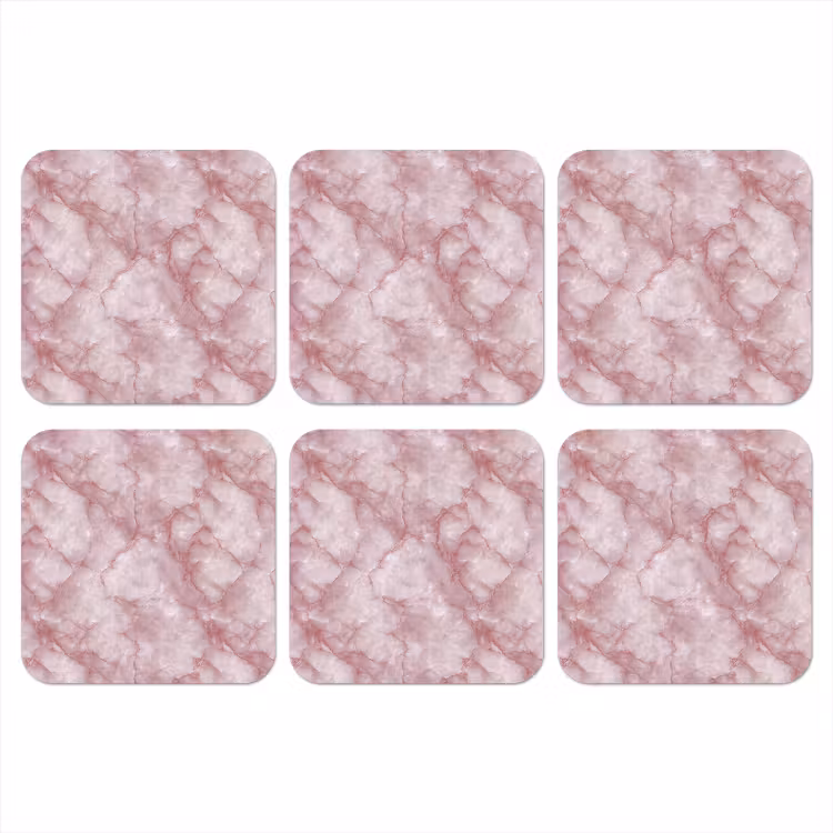 Onderzetter​ - Roze - Kwartsmarmer - Aders — 1