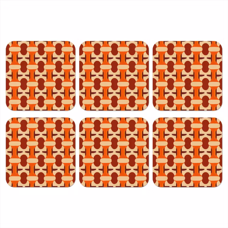 Onderzetter​ - Geometrisch - Retro - Oranje — 1