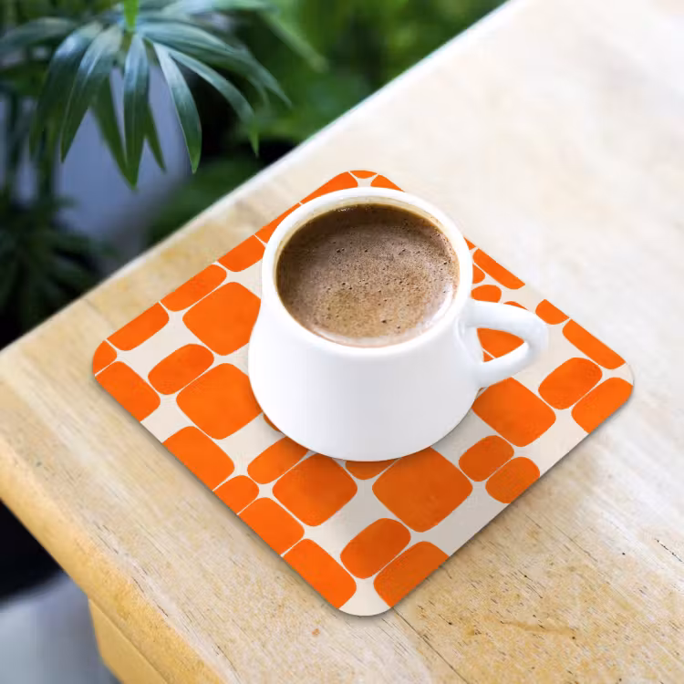 Onderzetter​ - Patroon - Retro - Oranje — 2